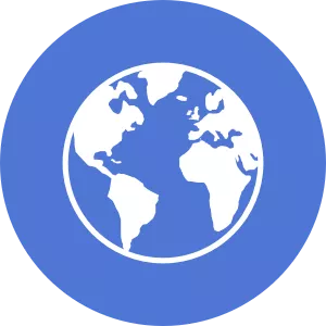 Globe image on a blue background